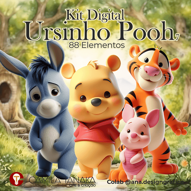 Kit Digital Ursinho Pooh 7 1