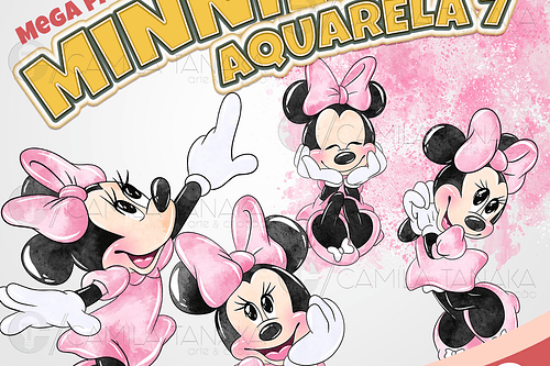 Kit Digital Minnie Aquarela 7