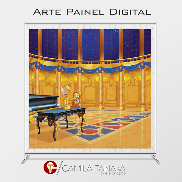 Arte Digital para Painel Fundo Bela e a Fera 1