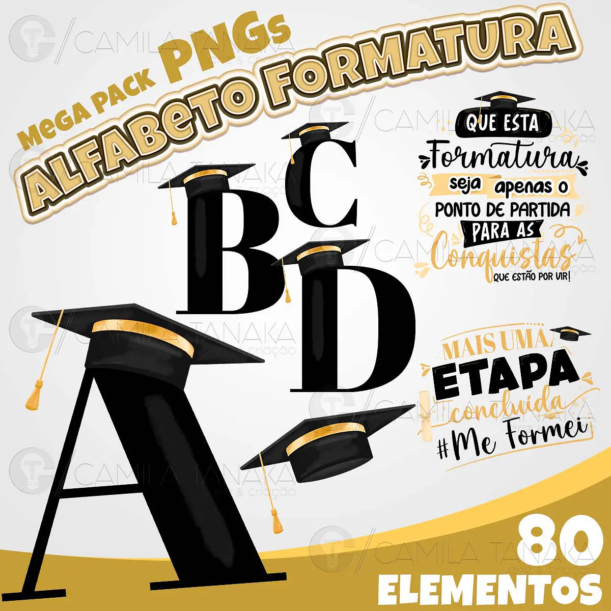 Kit Digital Alfabeto Formatura | Camila Tanaka Kit Digitais