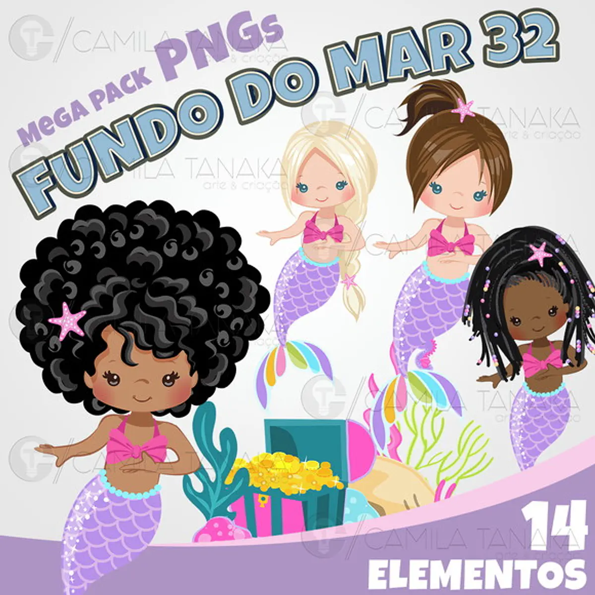 Kit Digital fundo do mar 32 | Camila Tanaka Kit Digitais