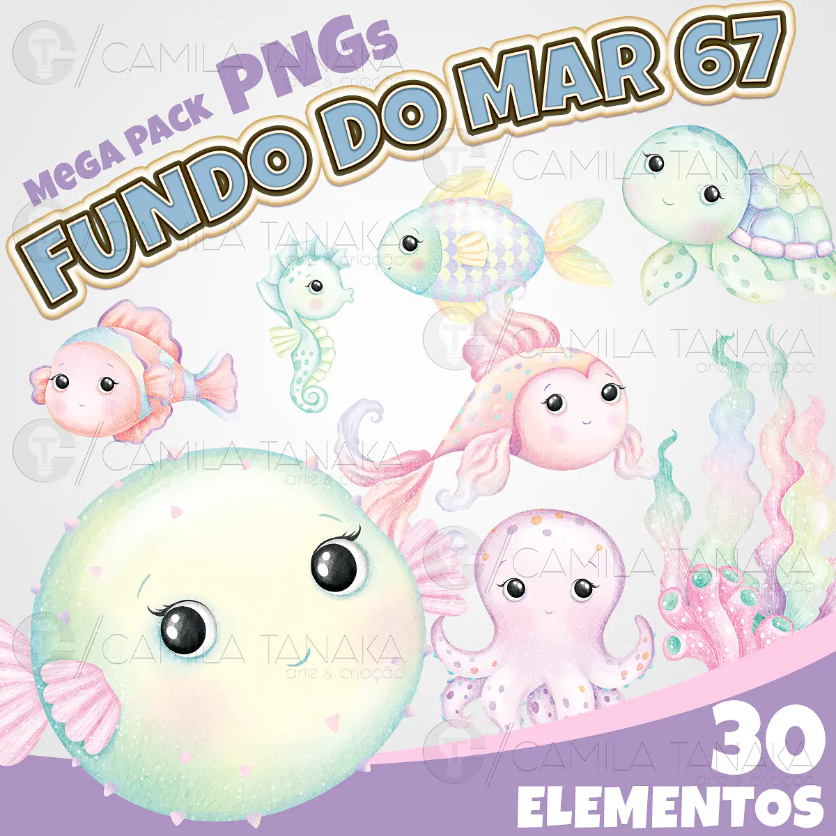 Kit Digital fundo do mar 67 | Camila Tanaka Kit Digitais
