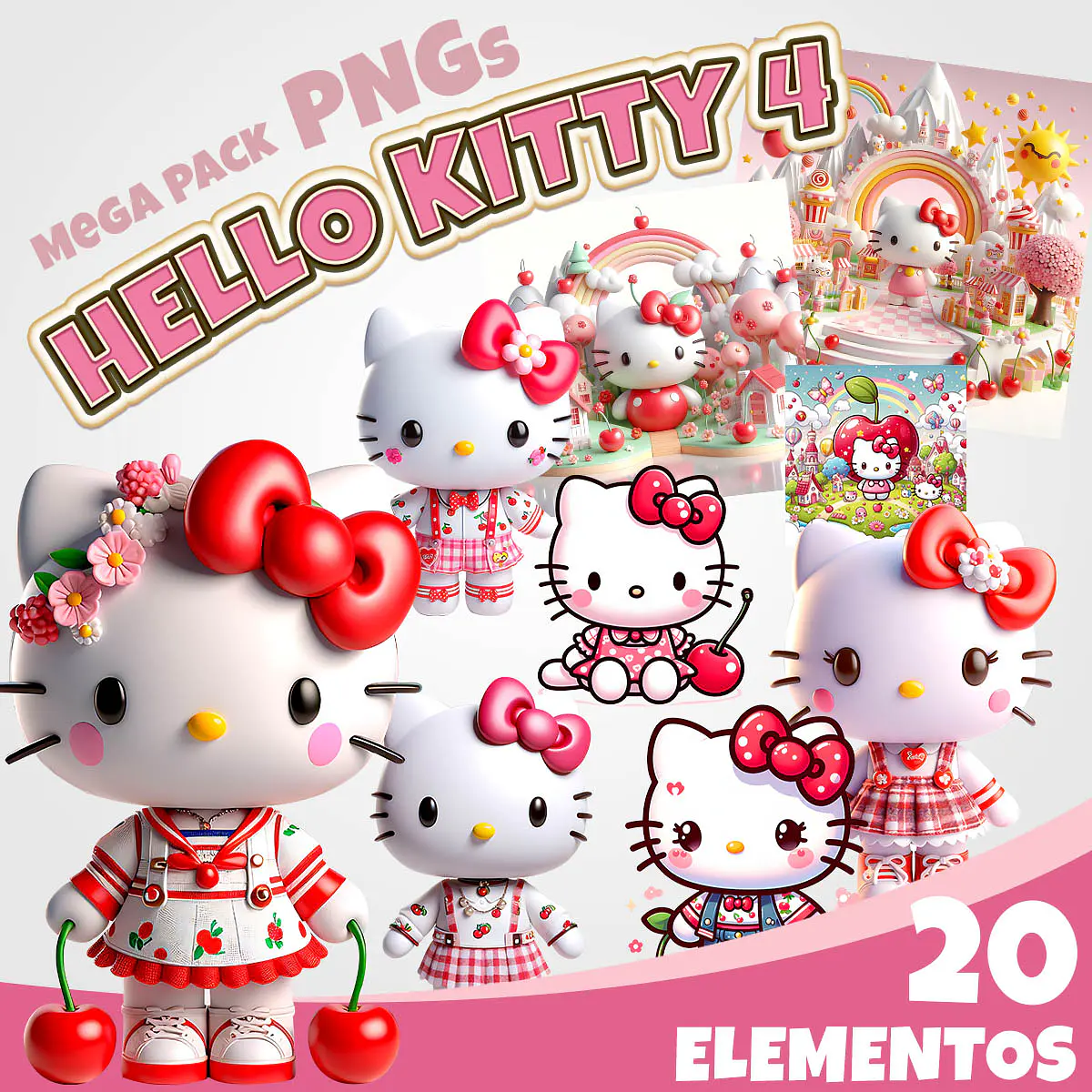 Kit Digital Hello Kitty 4 | Camila Tanaka Kit Digitais
