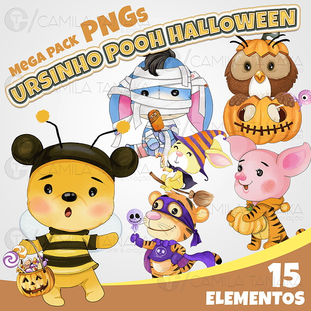 Kit Digital ursinho pooh halloween