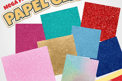 Kit Digital Papel Glitter