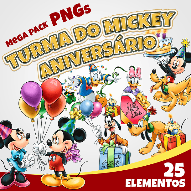 Kit Digital Turma do mickey Aniversario 1