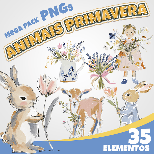 Kit Digital animais primavera 1