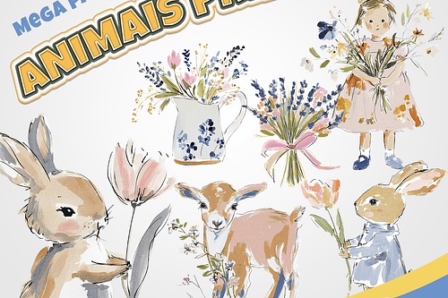 Kit Digital animais primavera