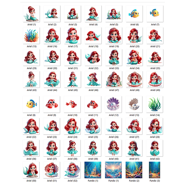 Kit Digital Princesa Ariel 12 2
