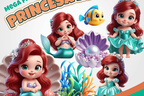 Kit Digital Princesa Ariel 12