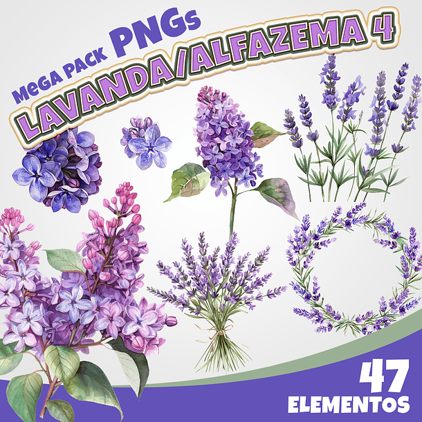 Kit Digital Lavanda Alfazema 4 1