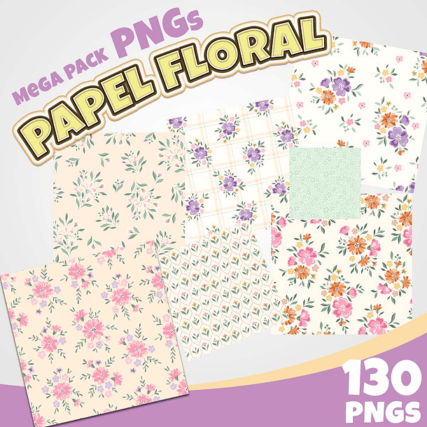 Kit Digital papel floral 1