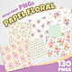 Kit Digital papel floral
