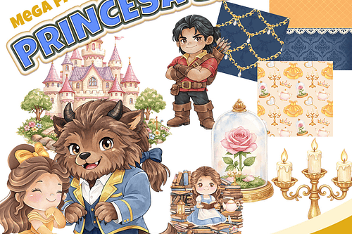 Kit Digital Princesa Bela 10