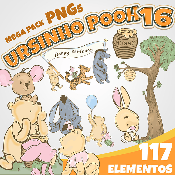 Kit Digital Ursinho Pooh 16 1