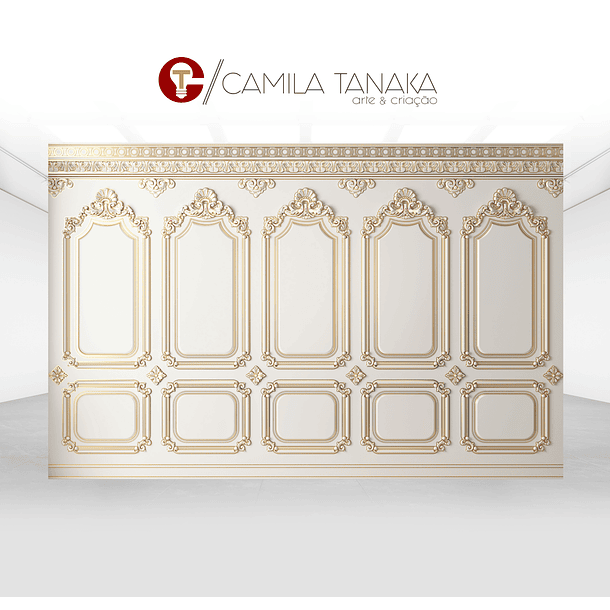 Arte Digital para Painel Parede Palacio Boiserie 1