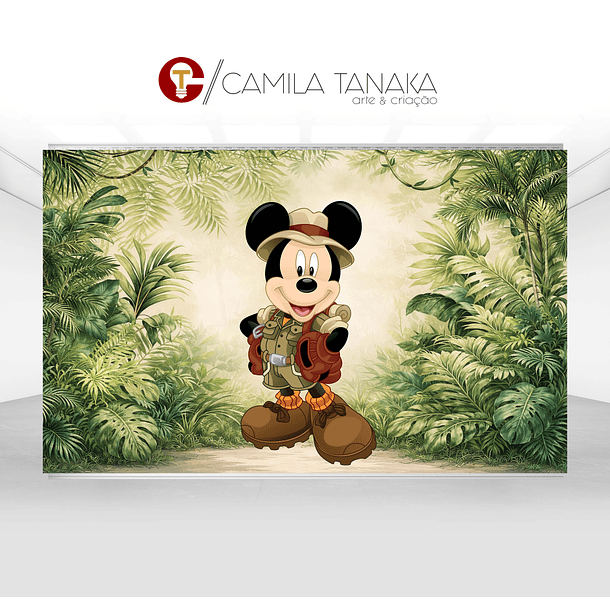 Arte Digital para Painel Fundo Mickey Safari 1