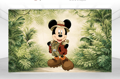 Arte Digital para Painel Fundo Mickey Safari