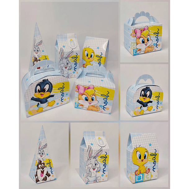 Combo Caixinhas Baby Looney Tunes Menino - Arquivo de Corte
