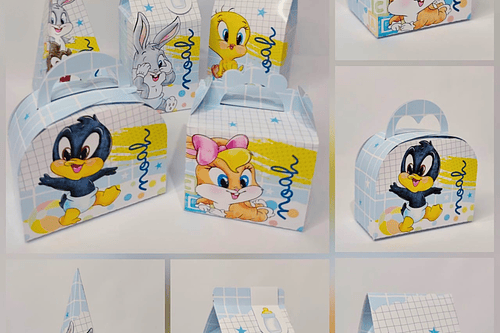 Combo Caixinhas Baby Looney Tunes Menino - Arquivo de Corte