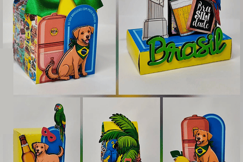 Combo Caixinhas Brasilidade - Arquivo de Corte