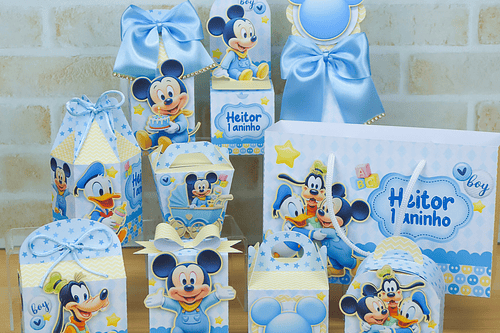 Combo Caixinhas Kit Baby Mickey - Arquivo de Corte