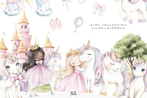 Kit Digital Unicornio Rainbow World