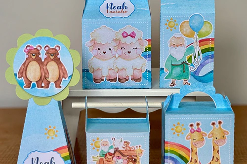 Combo Caixinhas Arca de Noé - Arquivo de Corte