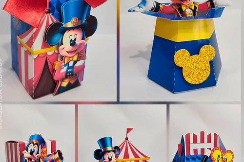 Combo Caixinhas Circo do Mickey - Arquivo de Corte