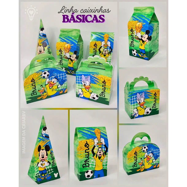 Combo Caixinhas Mickey Copa do Mundo - Arquivo de Corte