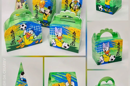 Combo Caixinhas Mickey Copa do Mundo - Arquivo de Corte