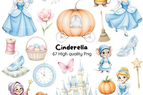 Kit Digital Princesas cinderela 14