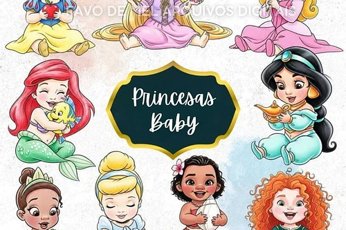 Kit Digital PRINCESAS DISNEY BABY AQUARELA