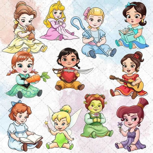 Kit Digital PRINCESAS DISNEY BABY AQUARELA 2