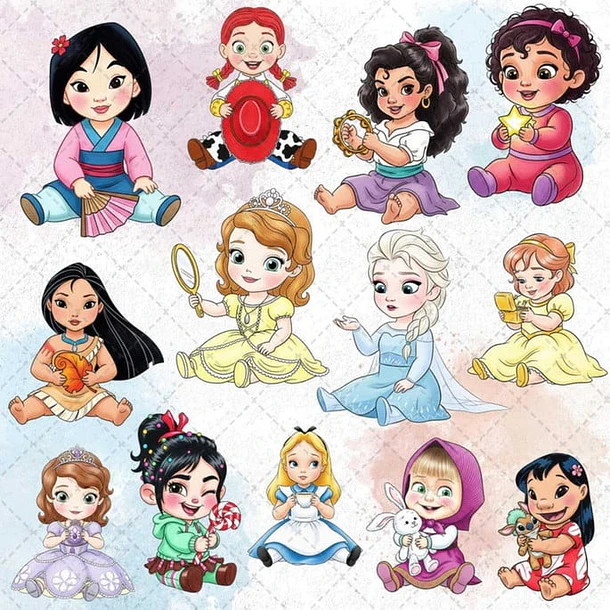 Kit Digital PRINCESAS DISNEY BABY AQUARELA 3