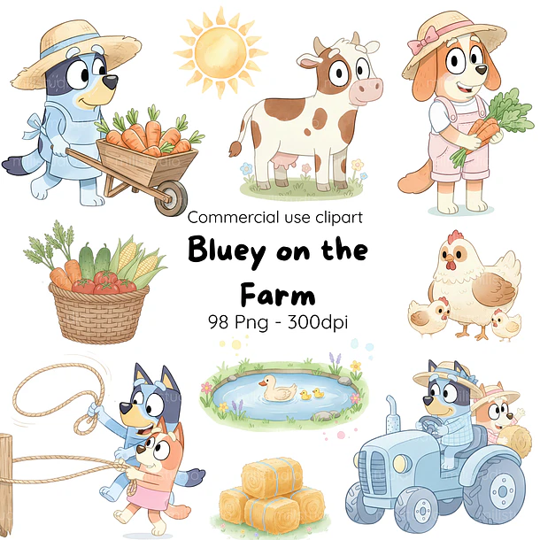 Kit Digital Bluey Fazendinha