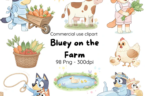 Kit Digital Bluey Fazendinha