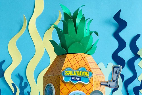 Caixinhas Papel Abacaxi Bob Esponja