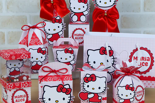Combo Caixinhas Hello Kitty - Arquivo de Corte
