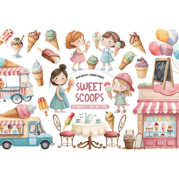 Kit Digital Sorveteria Sweet Scoops