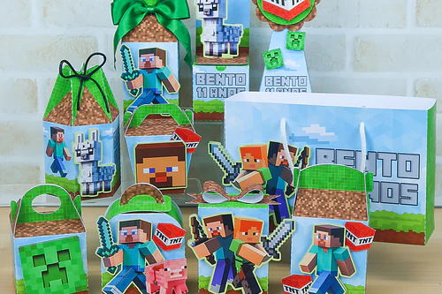 Combo Caixinhas Minecraft - Arquivo de Corte