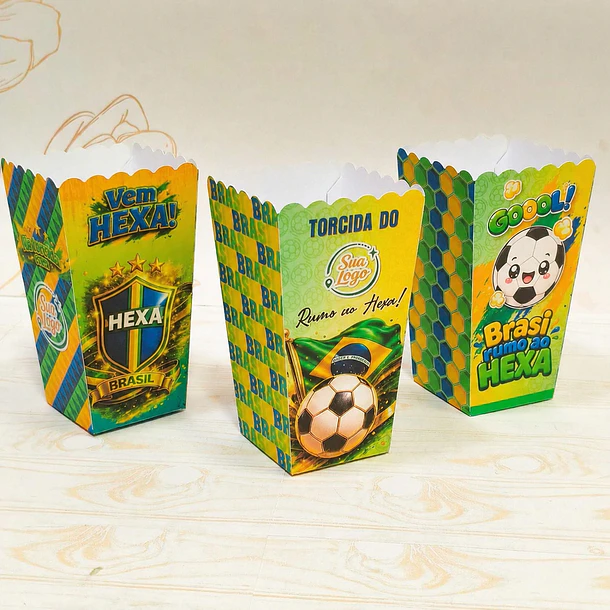 Kit Caixa Pipoca Copa - Arquivo de Corte
