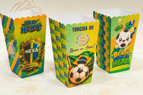 Kit Caixa Pipoca Copa - Arquivo de Corte