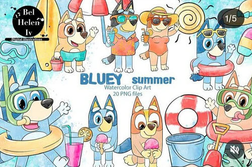 Kit Digital Bluey Summer