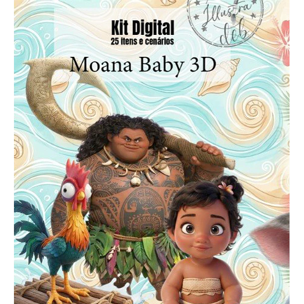 Kit Digital Moana Baby 3d