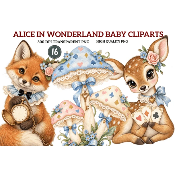 Kit Digital Animais Alice