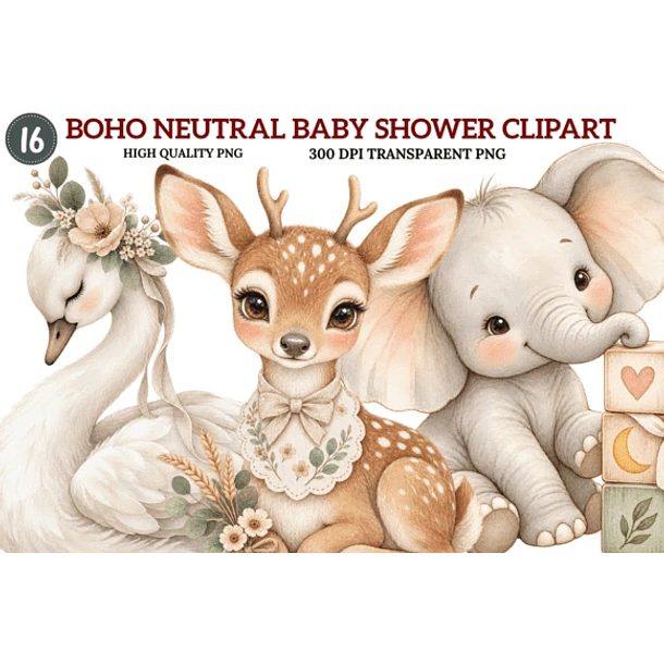 Kit Digital Boho Neutral Baby 1