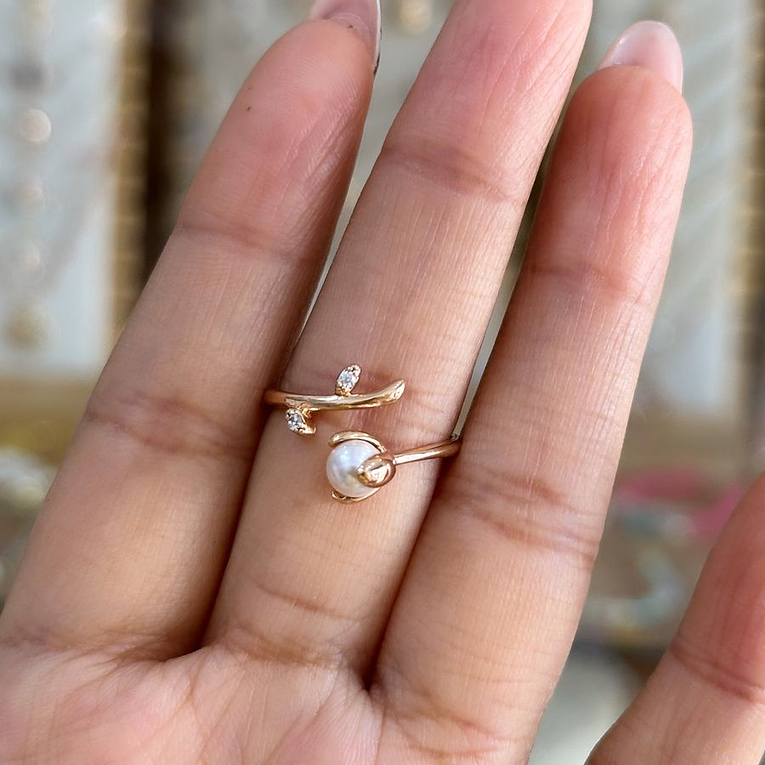 ANILLO TULIPÁN CON PERLA 1