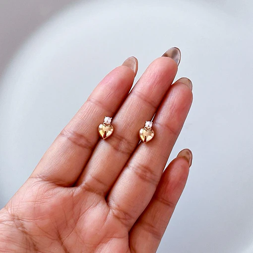 ARETE MINI CORAZÓN CON PERLITA 1