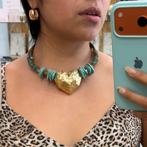 COLLAR HAMMERED HEART 2